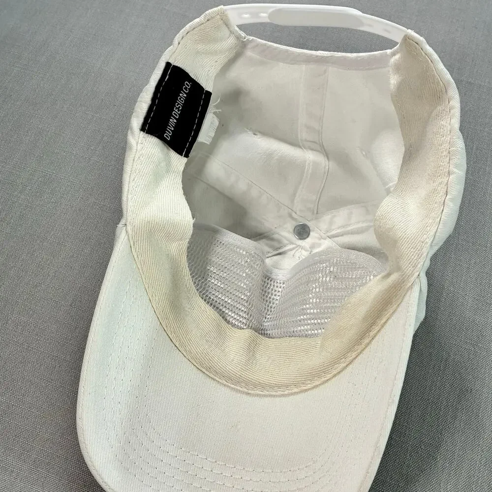 Duvin Design Co Checkered Snapback Hat White Youth Adjustable Cap